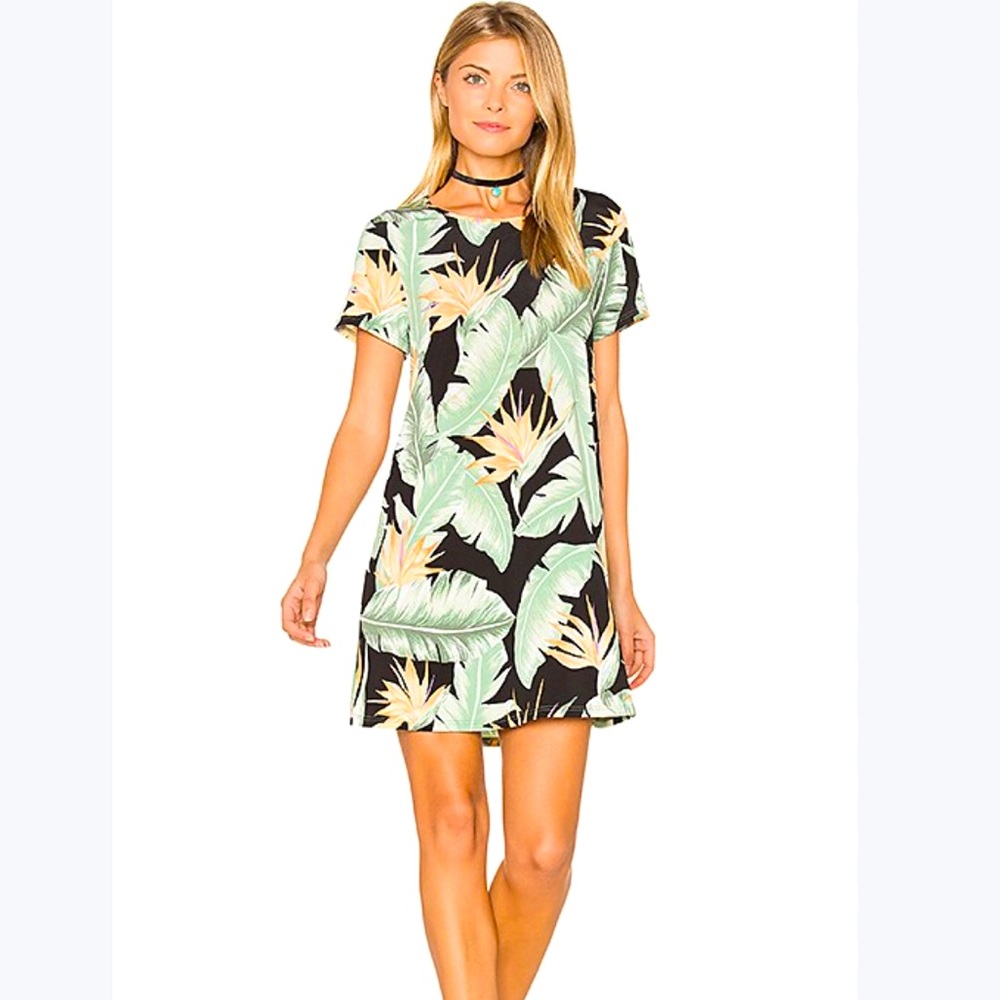 Show Me Your MuMu Dress - Night In Paradise Short Sleeve Size Med. Em Mini Dress